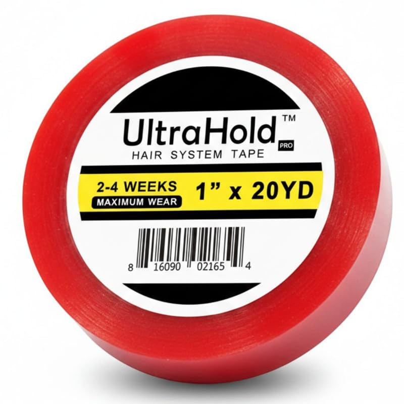 Red Hair Patch Tape for Men Transparent | Short-Term Hold | Waterproof & Low Residue | Invisible Adhesive for Hair Systems | Skin-Friendly | Easy Servicing | 1 Inch x 20 Meter-image-40