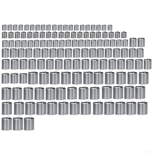 Kit de inserción de reparación de roscas de acero inoxidable, 140 piezas para herramienta de tuerca de remache helicoidal M12 compatible con aplicaciones de reparación de motores automotrices