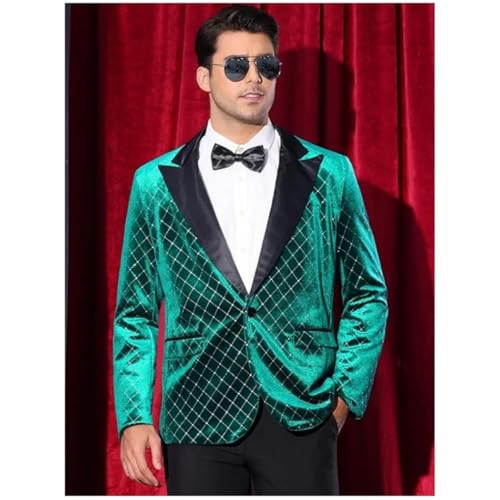 Men's Sparkly fleece Blazer Jacket Suit With Pointed Lapel Argyle Or Plaid Wedding Dinner Party Jackets2