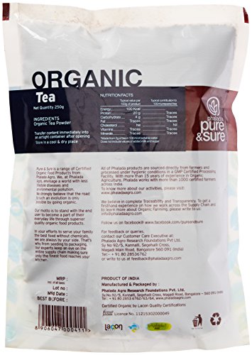 Image of Pure & Sure Organic Assam Tea Powder 250 g | 100% Certified Organic Chai Patti | Steam-Sterilized | Sustainably Sourced | Strong and Refresing Aroma (Pack of 2)