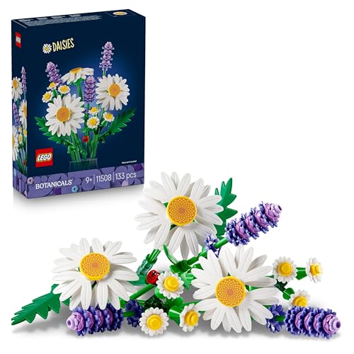 LEGO Botanicals Margherite - Bouquet di Fiori Artificiali con Margherite Finte e Lavanda - Decorazione per Camera da Letto - Regalo di Compleanno per Bambine da 9 Anni e Adulti Amanti dei Fiori 11508