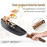 Kitchen Academy Induction Cookware Set-17 Piece Non-stick Cooking Pan Set, Black Granite Pots and Pans Set - Image 5