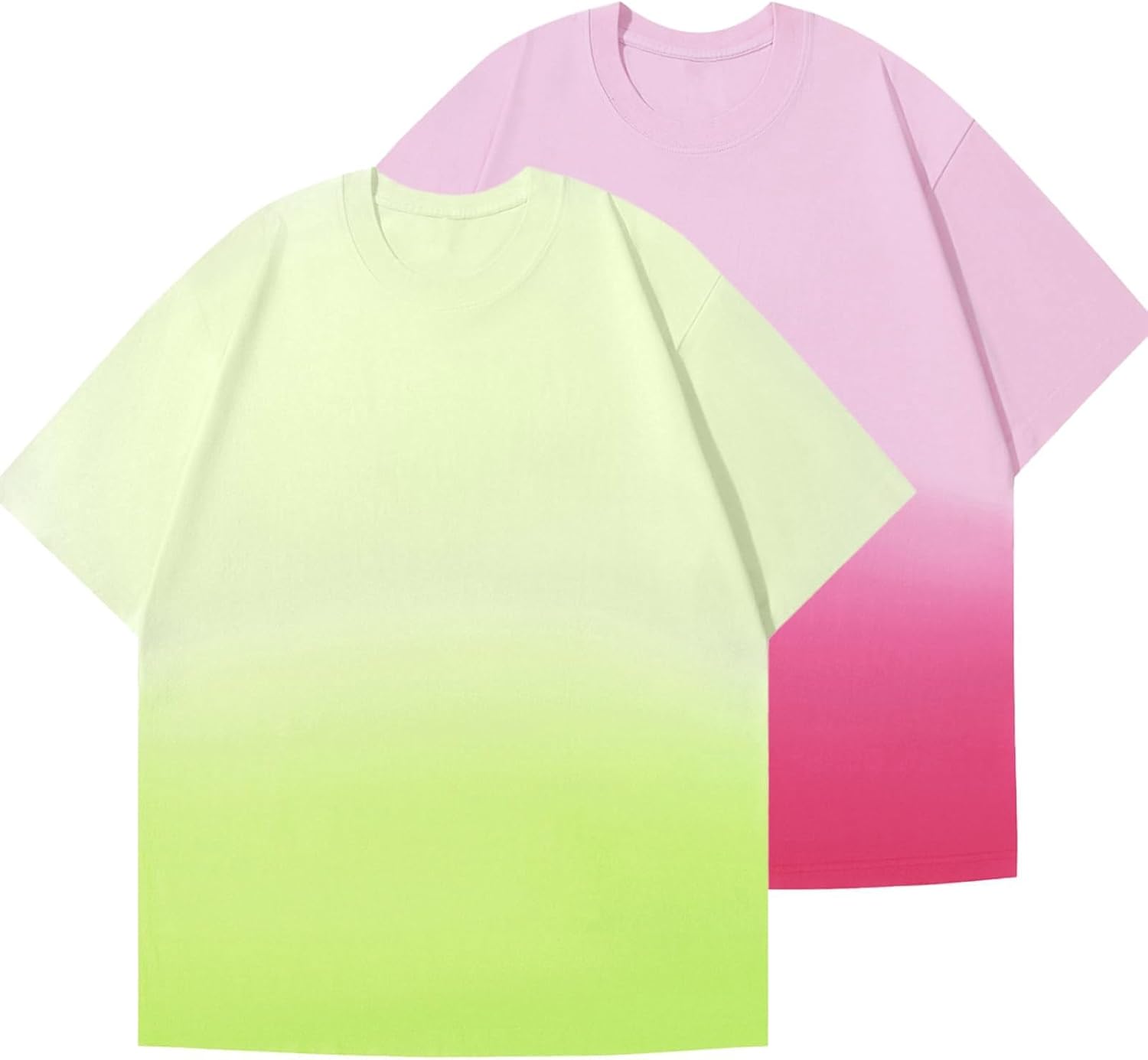 Women's Gradient Oversized T Shirts Vintage Loose Fit Cotton T-Shirt Streetwear Short Sleeve Casual Tee Shirts