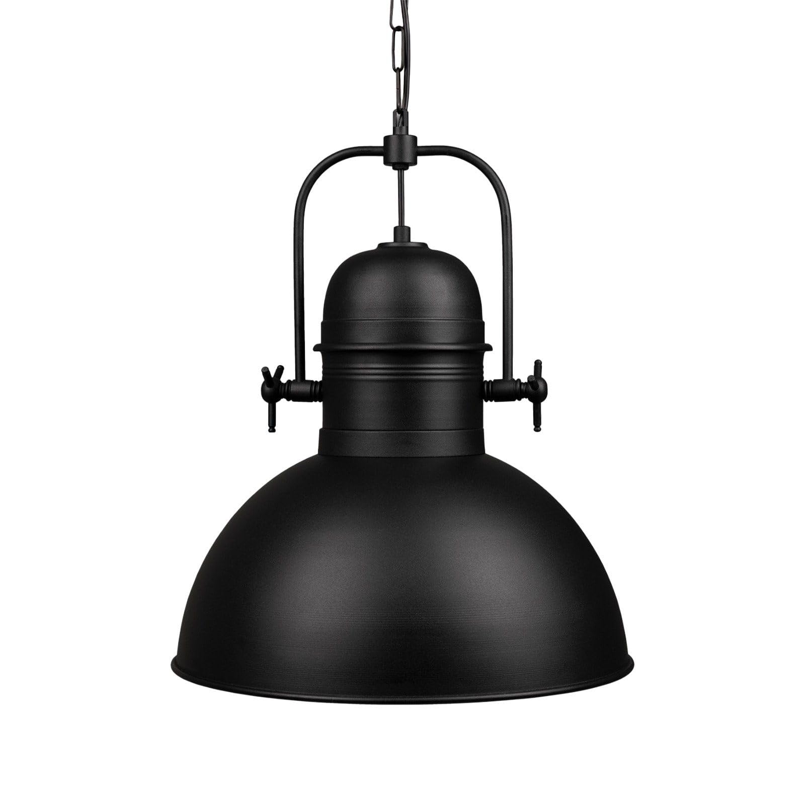 Bamyum Black Vintage Industrial Ceiling Light Ø 40Cm Pendant Lighting E27 Metal Ceiling Pendant Lights Chandelier Hanging Lamp Retro Lampshades For Kitchen Island Vintage Pendant Lamp,
