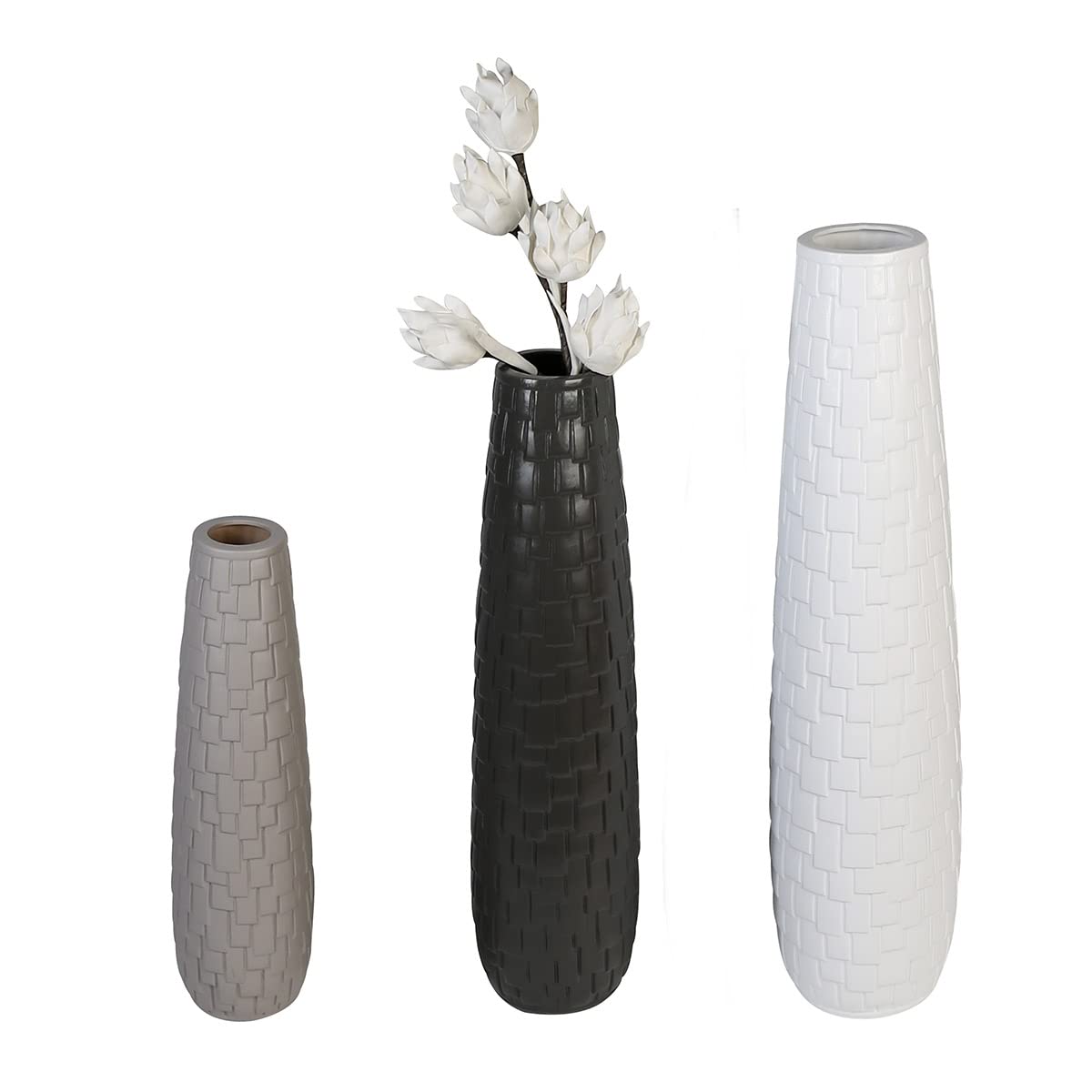 Casablanca Vase Brick Keramik,dunkelgrau matt