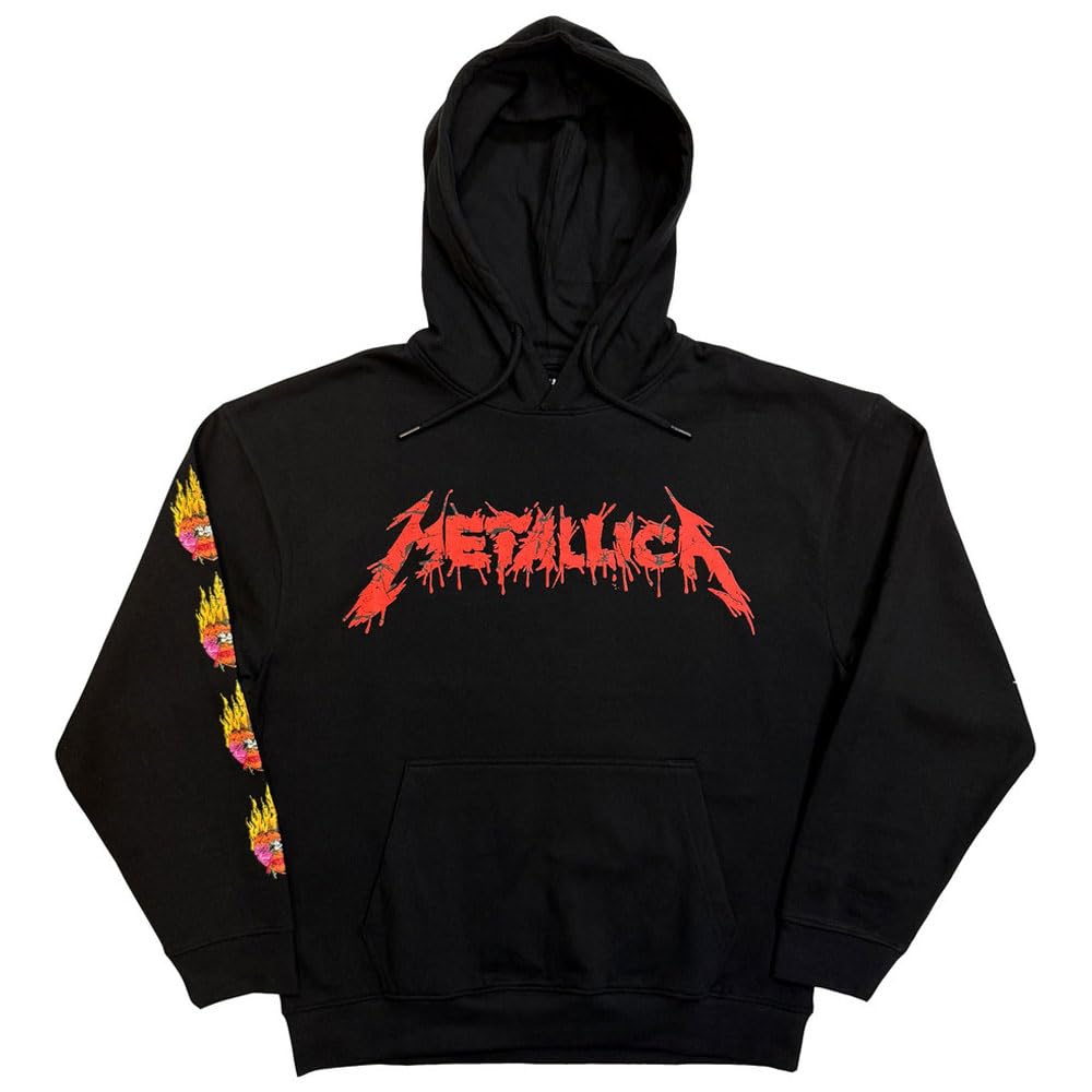Rock Off officially licensed products Metallica Flower Skull Pullover Hoodie M Black