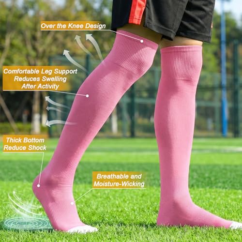 Image of XZQTIVE Baseball Socks and Belt Combo,Over the Knee Softball Socks and Belt,Knee High Football Socks for Kids Youth Adults