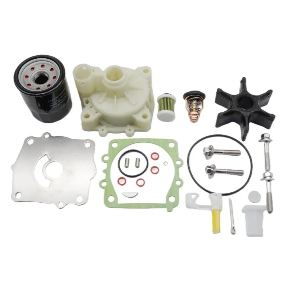 Kühlmittelpumpe für Pkw, passend für F115A, F115B und F130A (Baujahre 2000–2015), inklusive Wartungssatz, Pumpe mit Ablassdichtung, Thermostat, Ölfilter und Kraftstofffilter.