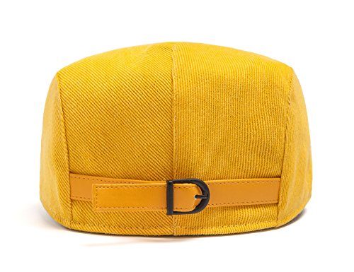 Zowya Classic Newsboy-Ivy Flat Cap-Cabbie Cap-Driving Cap-Hunting Cap-Casual Cap-Polo Cap-3 Sizes-Fitted-Color Denim Yellow Size L/Xl thumb #4