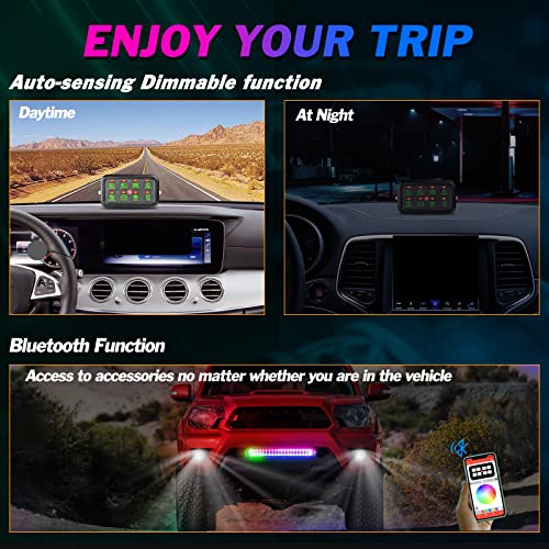 Rgb 8 Gang Switch Panel, Niking Auto Circuit Control Relay System Box Multifunction Toggle Momentary Pulsed Dimmable Touch Switch Pods For Truck Jeep Wrangler Boat Off Road Atv Utv Rzr #TOP3