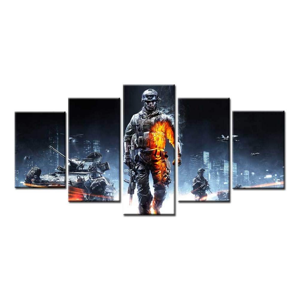 QQYYYT Battlefield 3 poster game wall art canvas painting posters for home decoration posters and prints mounted decoration pictures