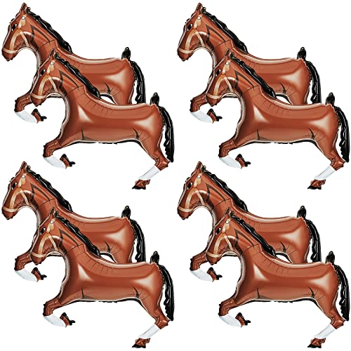 8 Pieces Mini Foil Horse Balloon Brown Horse Shaped Balloon Cowboy Foil Balloon Animal Themed Party Decorations for Birthday Baby Shower Horse Racing Day Party, 20 Inches