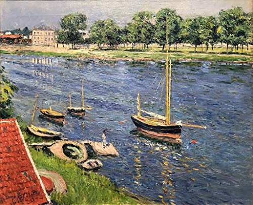 Impression d'affiches toile Gustave Caillebotte La Seine à Argenteuil déco 60x90