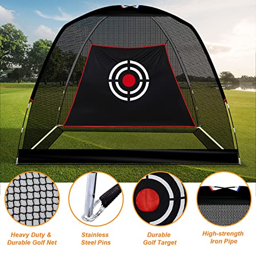 Sharellon Golf Practice Net For Backyard, 10X7Ft Heavy Duty Golf Hitting Net, Portable Golf Driving Range Net With Carry Bag And Target Cloth，Golf Training Aids Nets For Indoor And Outdoor Use #TOP4