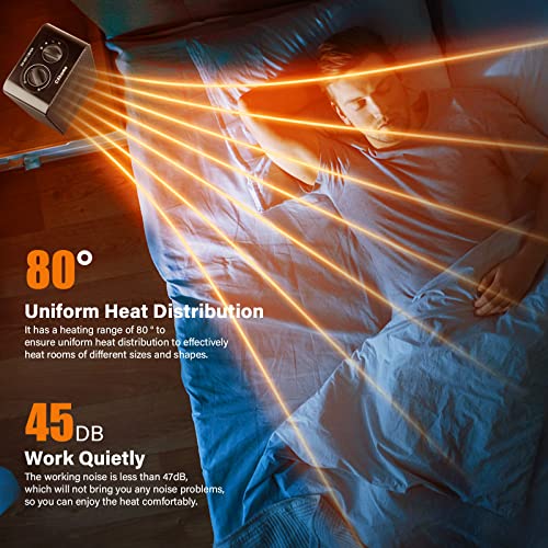 CXhome Ventilatorkachel, energiebesparend, keramiek, 2000 W, met 2 snelverwarming, bescherming tegen kantelen en oververhittingsbeveiliging, 3 modi, elektrische verwarming voor badkamer, kantoor, woonkamer - Afbeelding 5