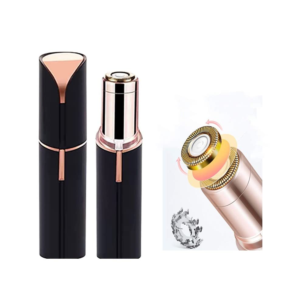 Depilación facial para mujer, removedor de vello sin dolor, rasuradora impermeable con luz LED para la cara, parte superior del bigote y la barbilla, recargable (negro mate) 2