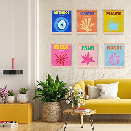 Preppy Room Decor Aesthetic Canvas Wall Art Prints, Trendy Preppy Posters Wall Hanging Decor Art, Preppy Things Preppy Stuff For Teen Girls College Dorm, Set Of 6 Preppy Pictures With Frames 8X10 Inch #TOP4