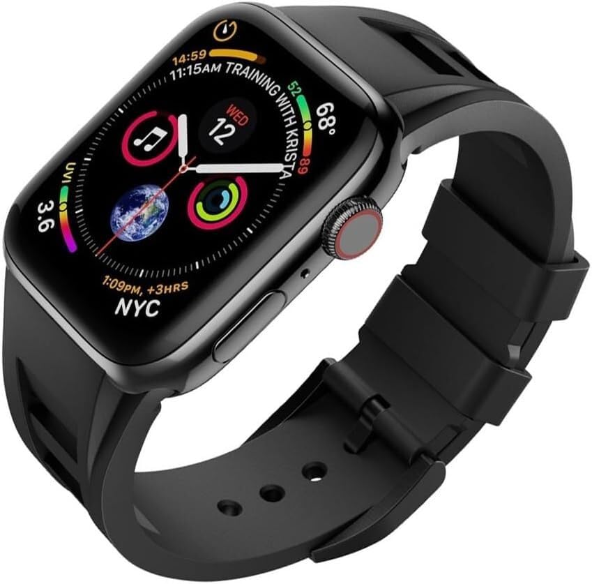 Bracelet Apple Watch Ultra silicone 49mm sport et quotidien étanche boucle acier agate