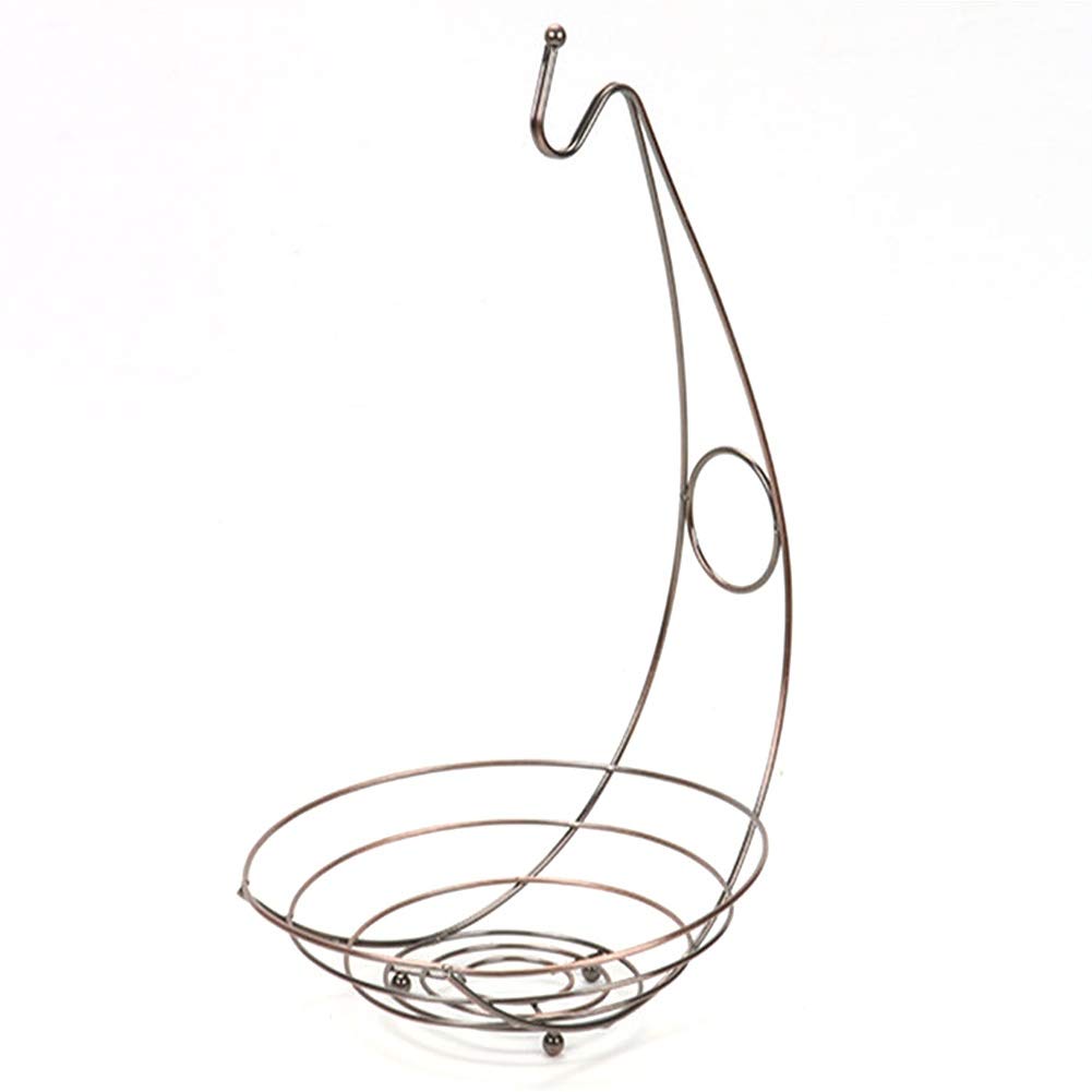 Cesta de frutas de mesa inoxidable con colgador de plátanos para encimera cocina