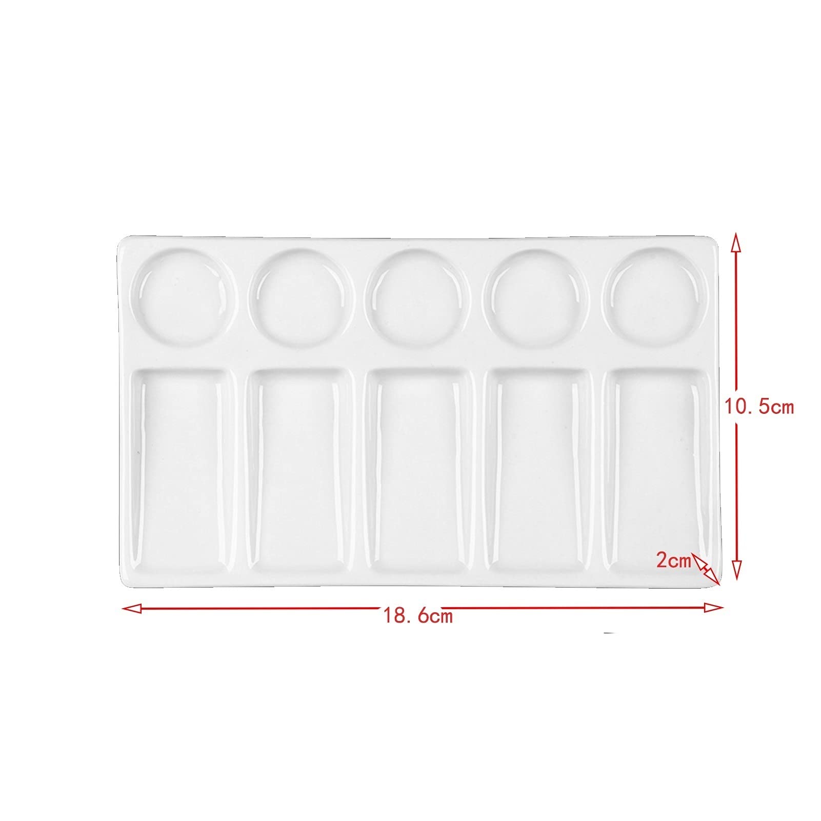 1 sztuka ceramiczna taca do malowania artystycznego do malowania akwarelowego, materiały artystyczne (Bianco)