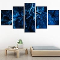 SIGNWIN 5 Panel Canvas Wall Art Abstract Closeup Digital Art Modern Artwork for Home Decorations Ready to Hang - 60