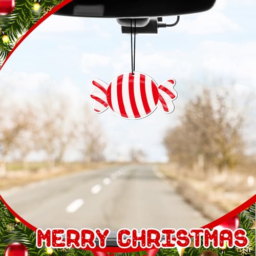 Image of Demissle 24 Pcs Car Air Fresheners Bulk Cute Hanging Air Freshener Groovy Scented Fresheners Rearview Mirror Decor for Women Car Accessories(Vivid Candy)