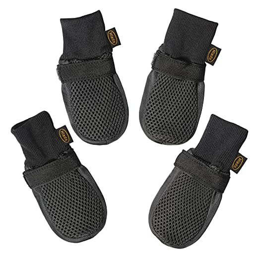Dog Shoes Boots with Mesh Nonslip Rubber Soles to Protect Hardwood Floor and Prevent Scratching Licking XLarge Black XL