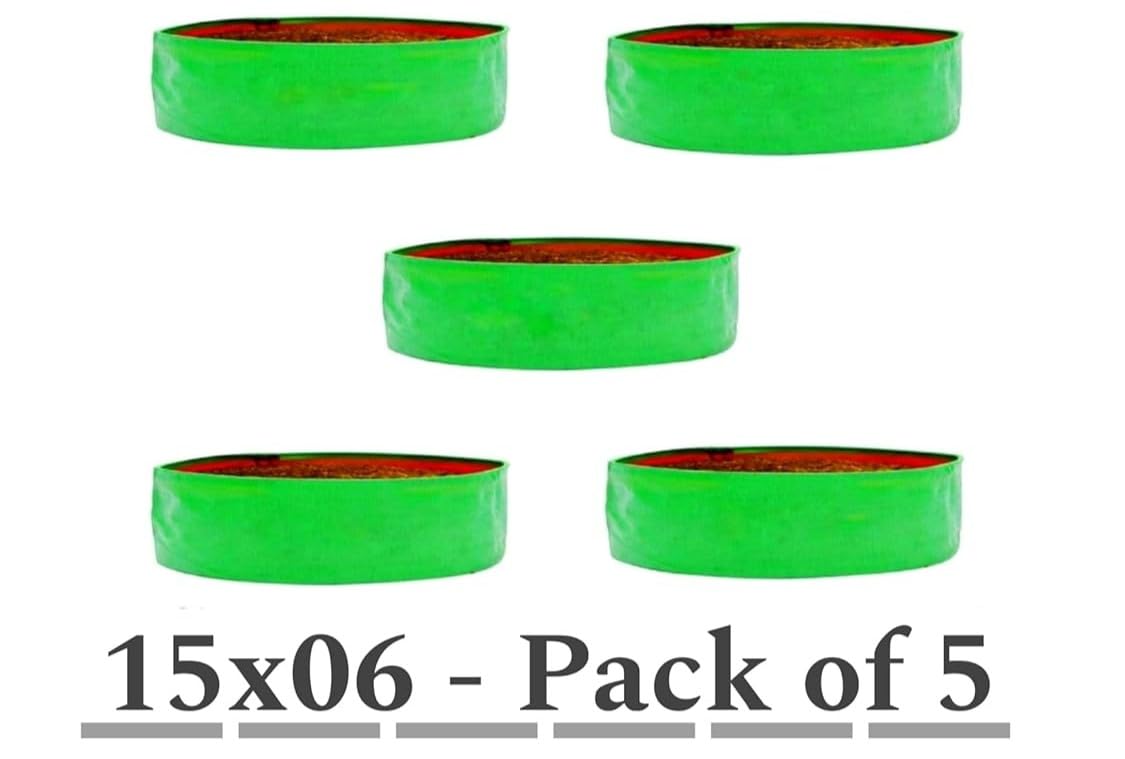 DIYAGREEN Terrace Gardening Grow Bags for Leafy Vegetables - 15"X06" (Green, Pack of 5) - Image 5 thumbnail