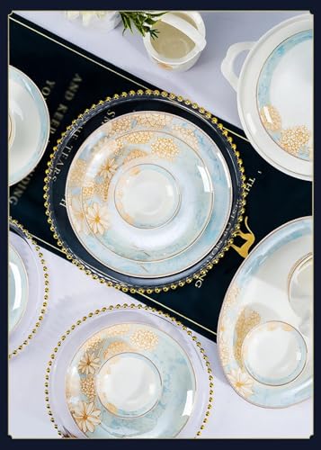 Set di piatti piani in ceramica, 16 pezzi, di alta qualità, per dessert, riso, insalata e pasta, eleganti piatti da cucina
