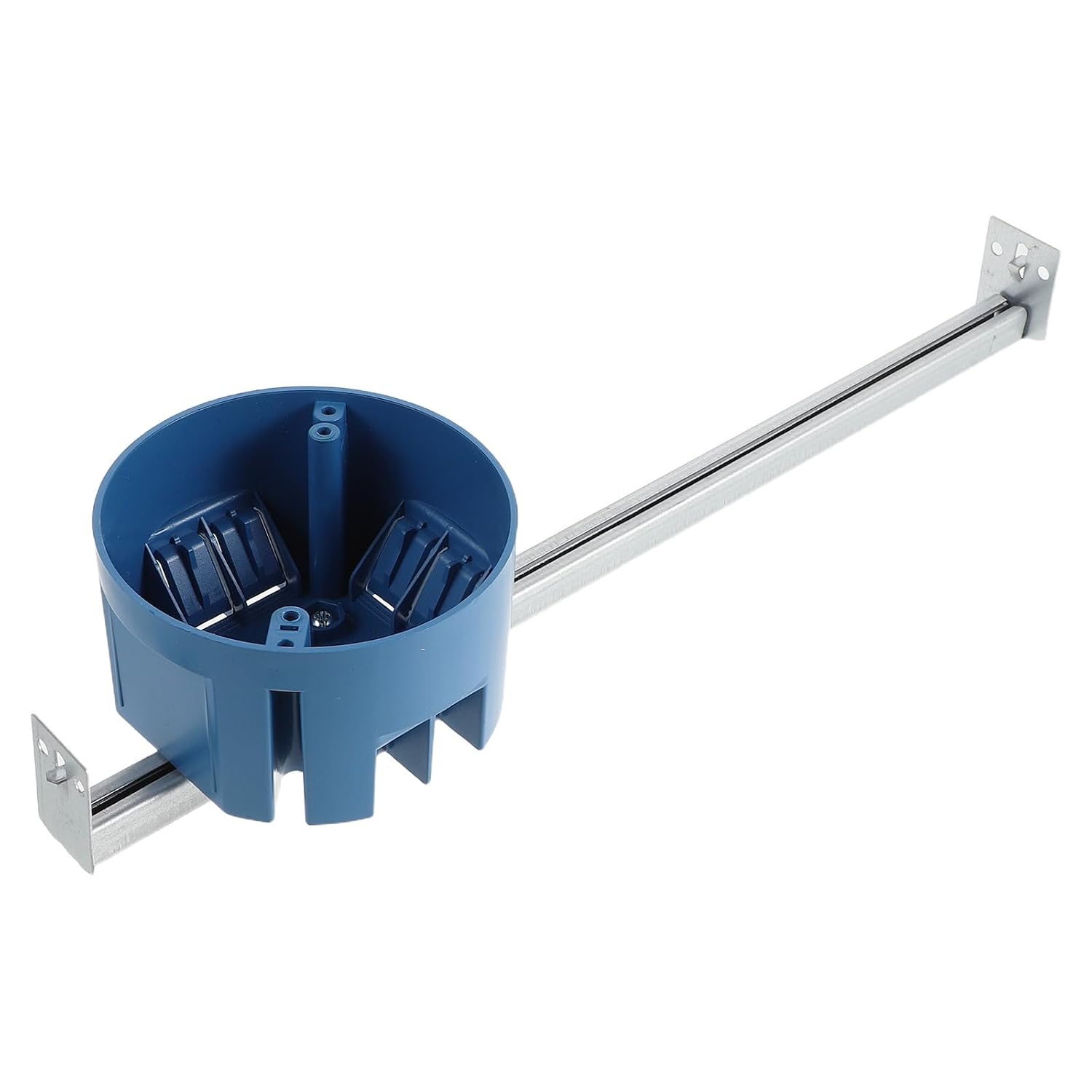 Adjustable Ceiling Fan Mounting Bracket with 1 Gang Plastic Electrical Box Cover, 14" to 24" Adjustable Aluminum Alloy Hanger Bar, 20 Cubic Inch Capacity, Certified