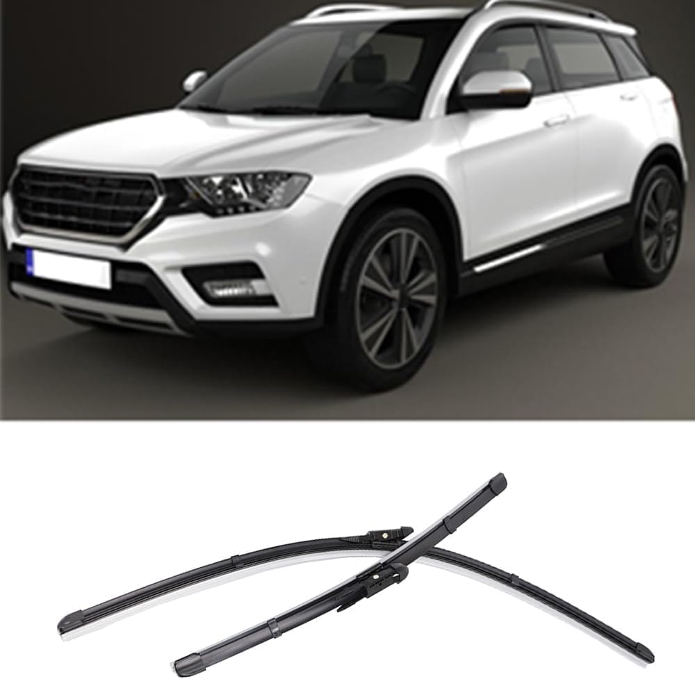 RESKIU Car Front Windshield Wiper Blade Set Replacement for Great Wall Haval H6 2015-2017, All Season Windscreen Wipers Quiet Easy Installation