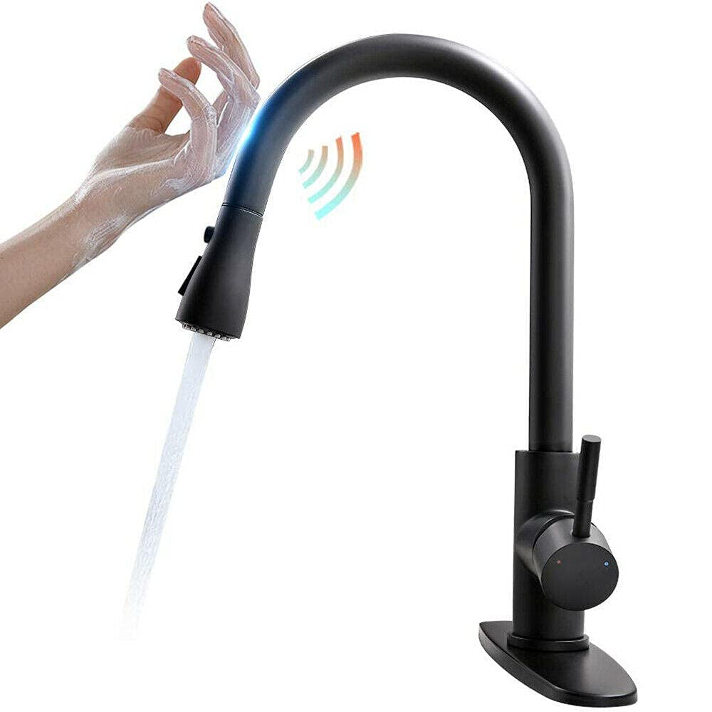 ZBBDFAZD Touch Activated Kitchen Faucets Pull Out Sprayer Single Handle tap