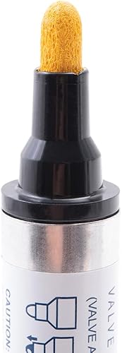 Miniatura 3 de Brockmark - Juego de 12 marcadores de pintura industriales clásicos amarillos, pluma permanente, metal, vidrio, goma, madera, para artes de