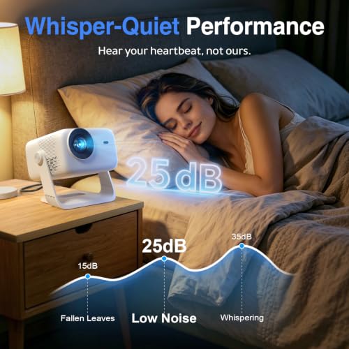 Image of 【Google TV & 3000ANSI & 4K】Smart Projector with WiFi and Bluetooth, VISSPL AI Auto Focus & Auto Keystone Portable Outdoor Overhead Projector, Movie Home Theater Gaming Projectors for Bedroom Ceiling