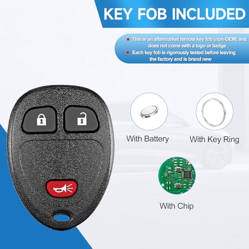 Télécommande de rechange pour Chevrolet Silverado et Tahoe 4 boutons - 7
