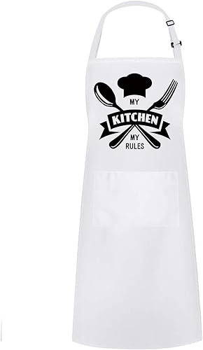 Hyzrz Funny Adjustable Aprons Baker Costume with Pocket Cook Grill BBQ Chef Apron Gifts for Fathers Mothers Day Birthday