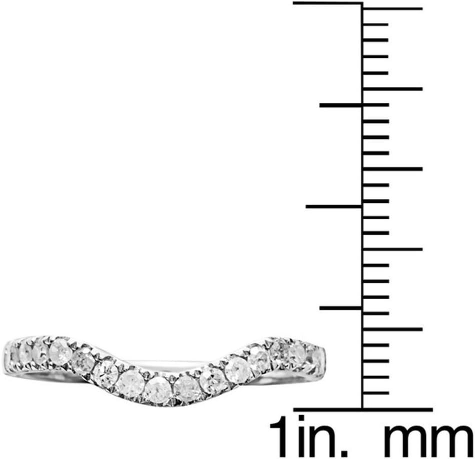 10k White Gold Curved Diamond Wedding Band (1/5 cttw, I-J Color, I2-I3 Clarity)