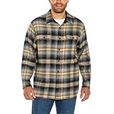 Orvis Men’s Spread Collar Flannel Shirt (US, Alpha, Large, Regular, Regular, Black)