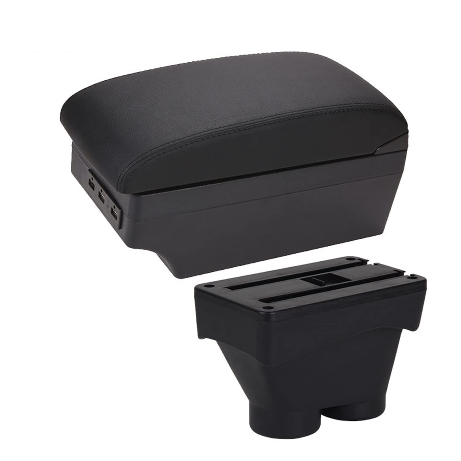 For Peugeot 208 2012-2018 Car Armrest Box Storage Box Car Accessories Retrofit Interior Details Auto Holder Ashtray(A2 7USB)