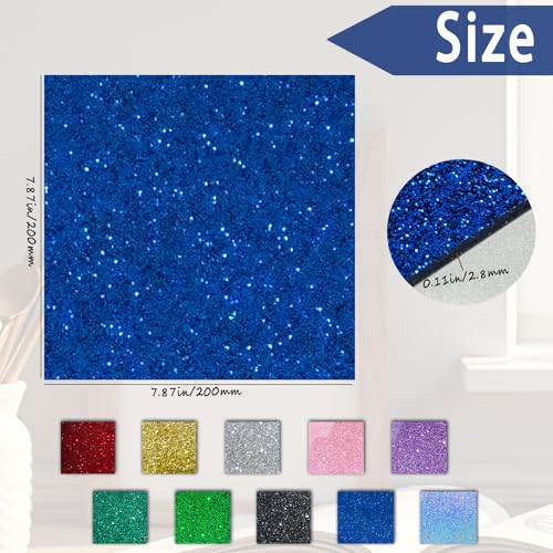 Image of Glitter Acrylic Sheets 1 /8 in 8x8, Blue, 2 Pack | Cast Sparkly Acrylic, 3mm Thick, For Laser Cutting, Engraving, Invitation Blanks