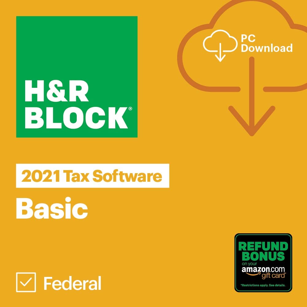 H&amp;R Block Tax Software Basic 2021 Windows [PC Download] [Old Version]