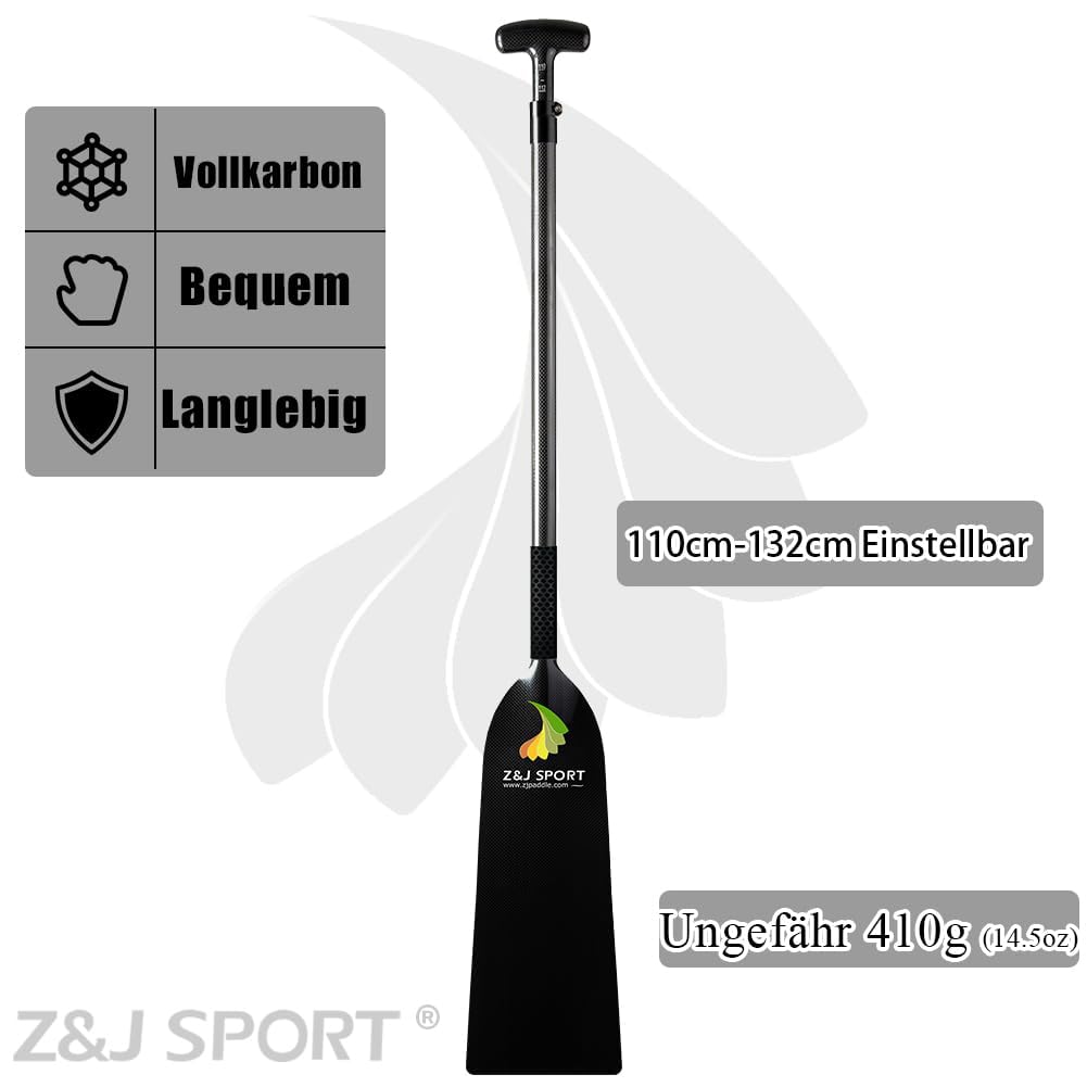 Z J Sport réglable de Fibre de Dragon Bateau Pagaie Carbone avec Manche T Ovale