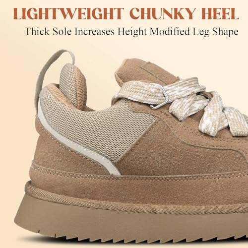 Women's Suede Sneakers Fashion Lace-up Sneakers for Women Casual Comfortable Anti-Slip Outdoor Walking Shoes4