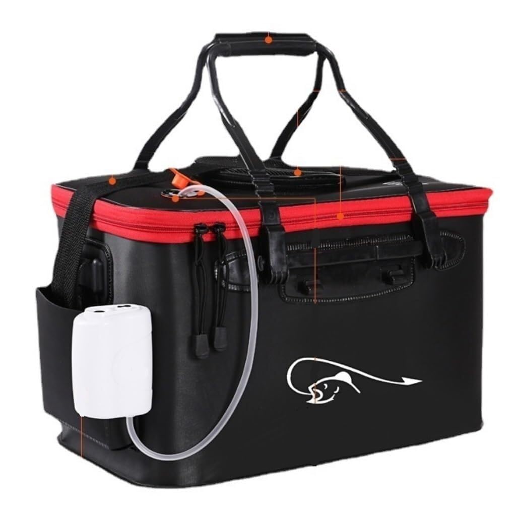 Tackle Box Fishing Bucket with Hanging String, Thickened Live Fish Box, Folding 50CM Fishing Bucket for Outdoor Use