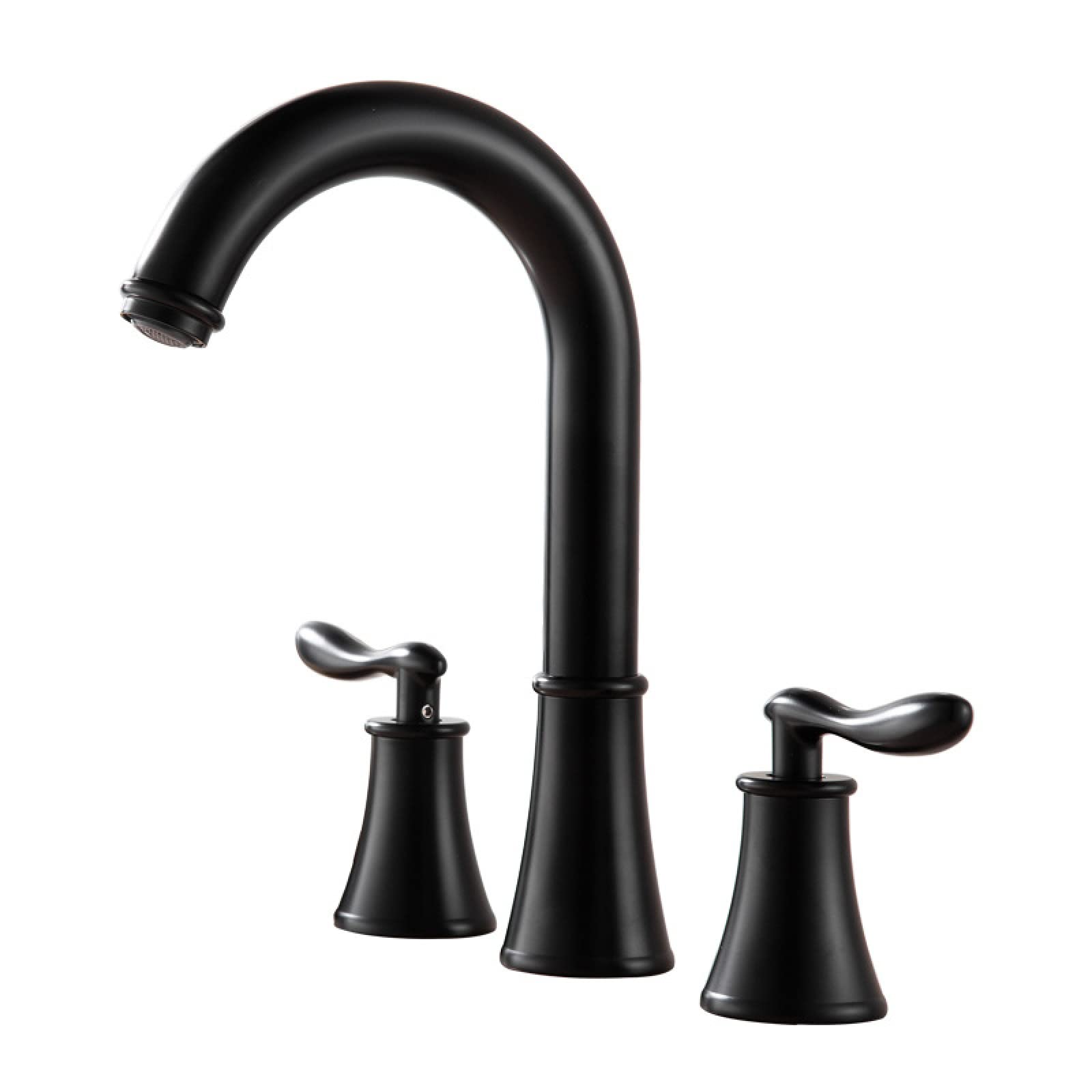 Robinet de salle de bain 3 trous en laiton chic avec mitigeur à 2 poignées