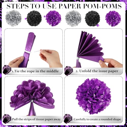 Image of Purple We Appreciate You Decorations Black Purple Thank You for All You Do Banner Honeycomb Centerpieces Hanging Swirls Employee Staff Appreciation Gift Pastor Teacher Doctor Graduation Party Decor