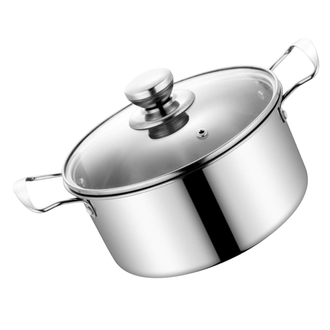 Casserole en acier inoxydable avec couvercle Alipis pot argenté