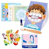 Montessori Dental Care Toy for Kids - Educational Brushing Teeth Set with Cartoon Face, Oral Hygiene Learning Activity for Toddlers Ages 3-6, Pretend Play Dentist Kit