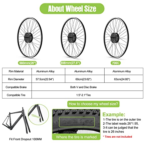 Bafang 48V 500W Front Hub Motor Electric Bike Conversion Kit For 20 26 27.5 700C Inch Wheel Drive Engine With Lcd Display With Battery And Charger #TOP3