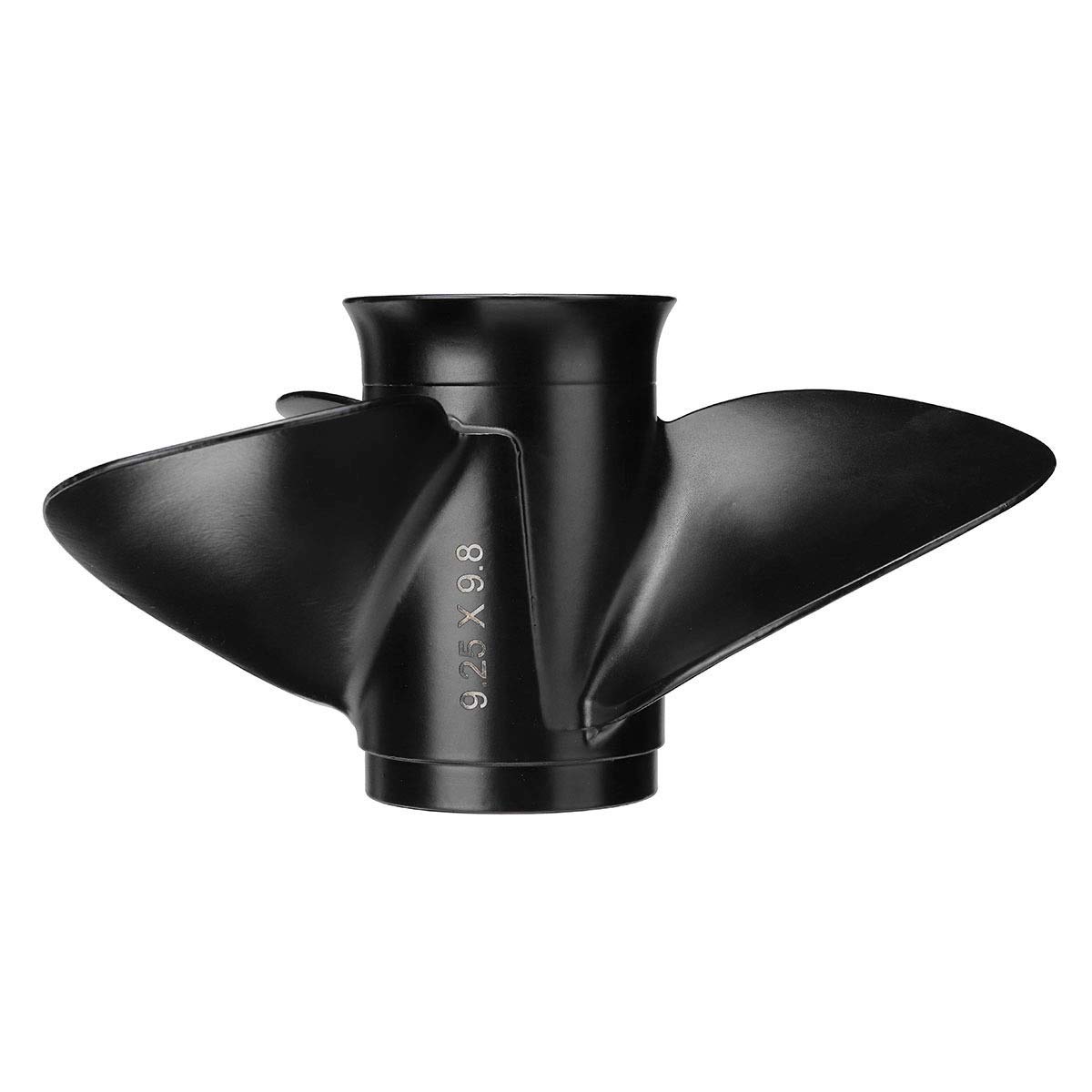 Szwaldaper 362B641080, for Tohatsu 9.9-20HP 9.25 X 9.8 Elica fuoribordo in alluminio 14 denti scanalati 3 pale Rotazione standard Nero